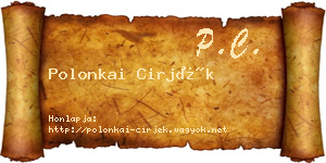 Polonkai Cirjék névjegykártya